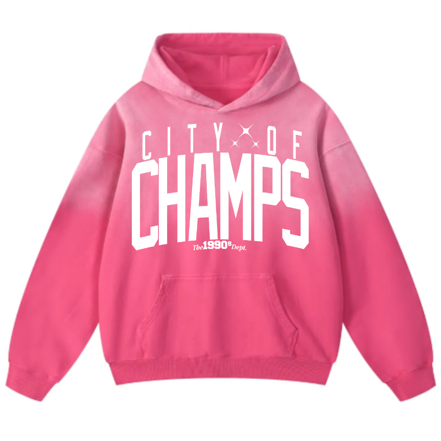 The90sDept CITY OF CHAMPS sunfade oversized hoodie