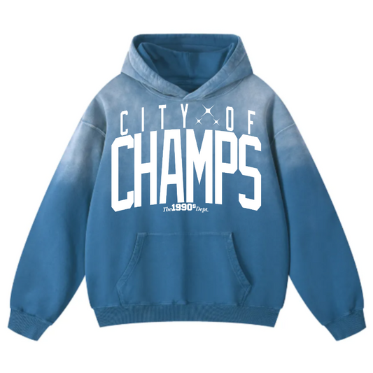 The90sDept CITY OF CHAMPS sunfade oversized hoodie